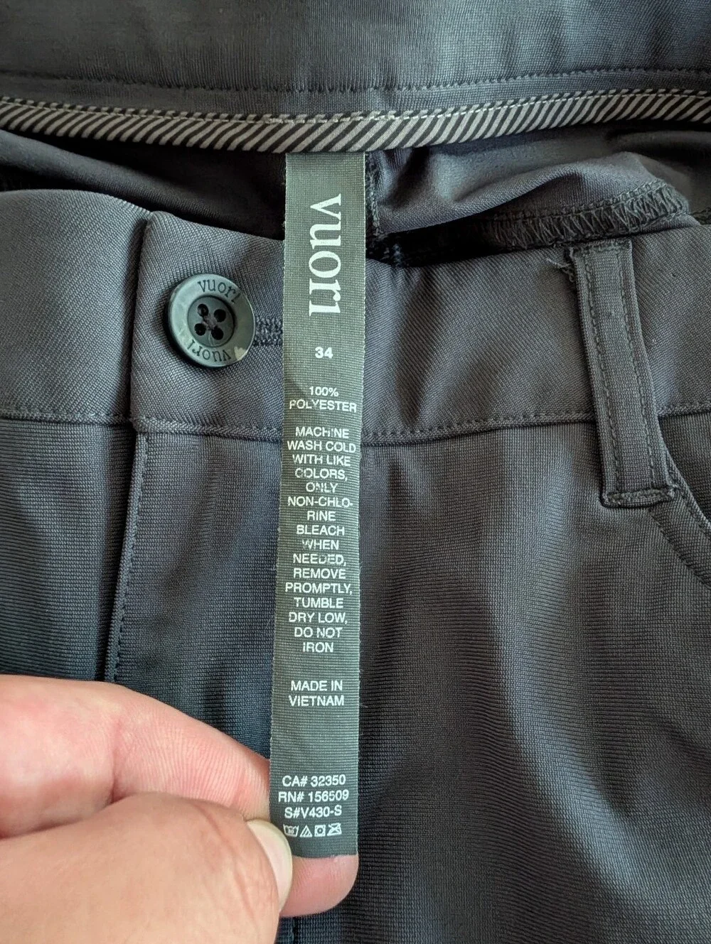 Vuori Meta Pant V430 Pants Mens 34 Blue 5 Pocket Performance Stretch Pre Owned